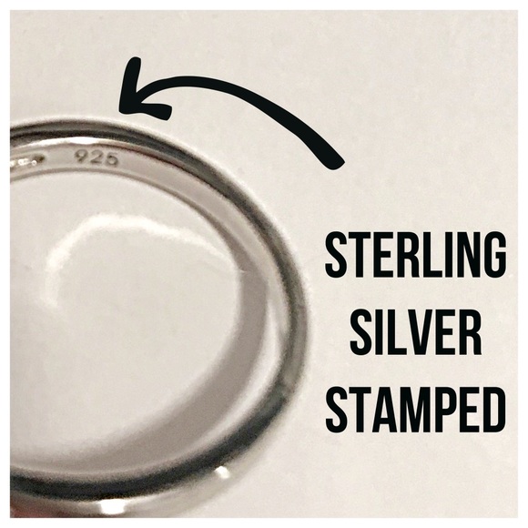 Simulated Amethyst & CZ Baguette 925 Silver Ring - Picture 5 of 10